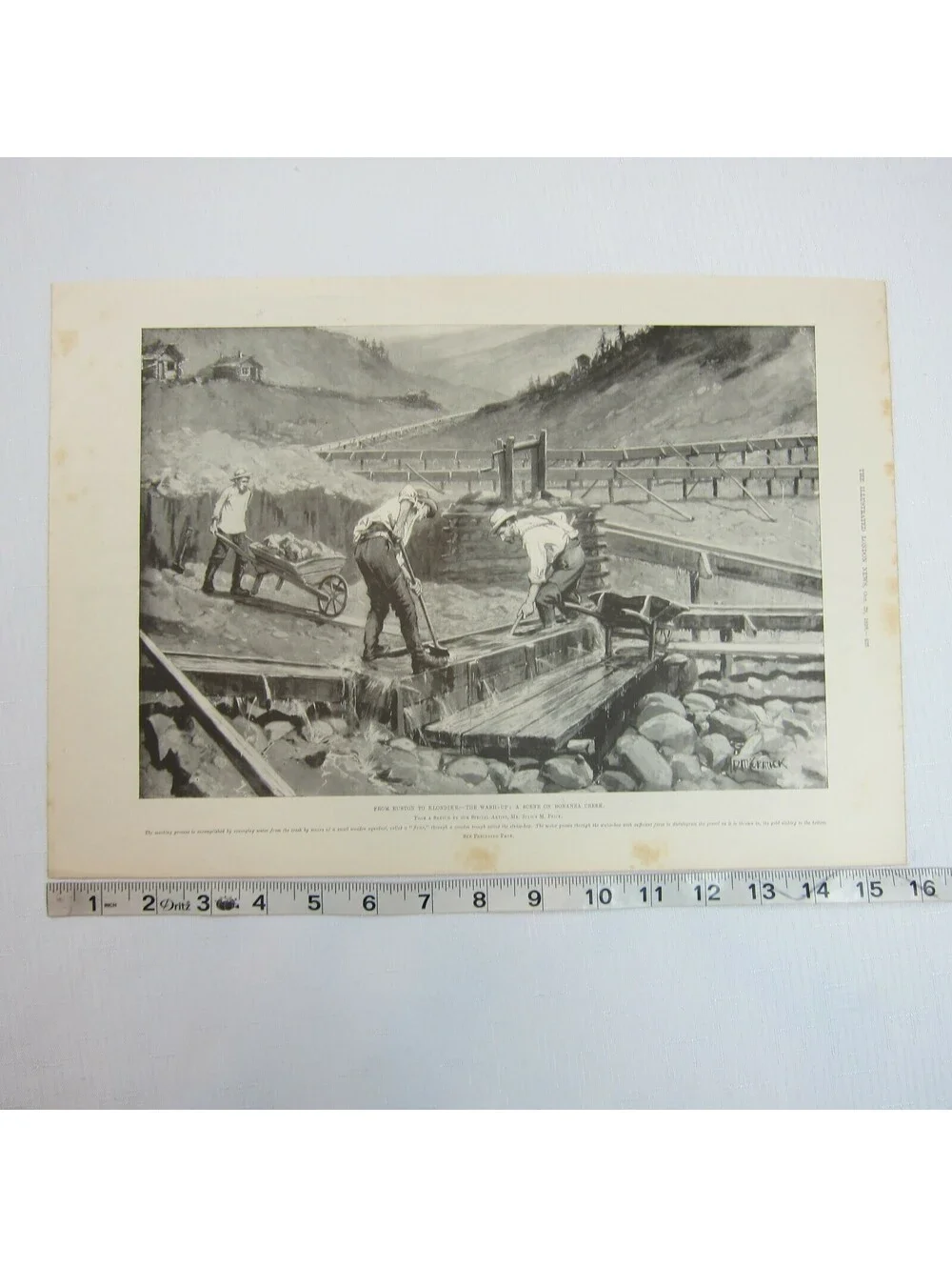 Antique 1898 Print Canada From Euston to Klondike: The River Front, Dawson City